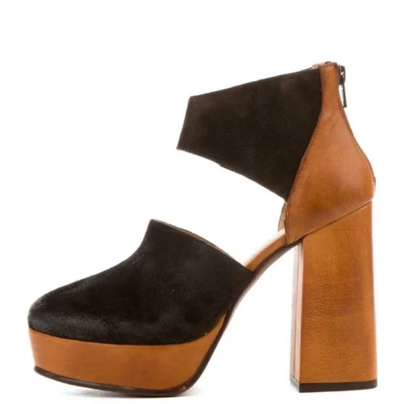 Free People Two-Tone Suede Platform Heels - Picture 3 of 14